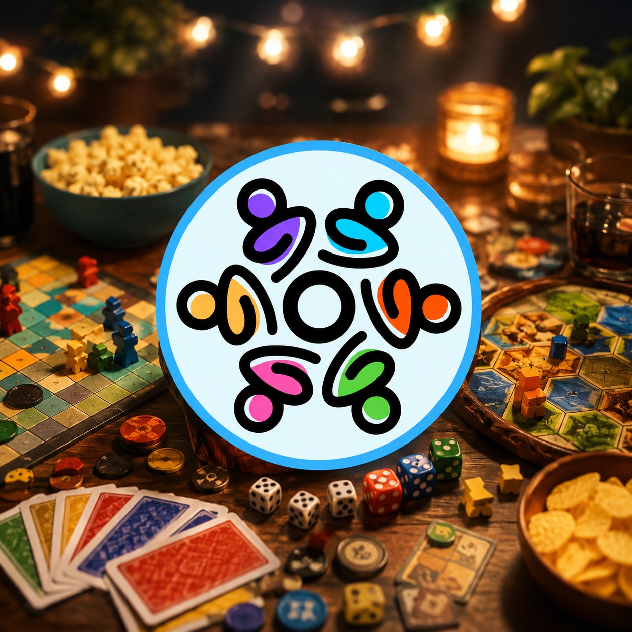 Sfeervolle spelletjesavond met het Let's Meet Wijchen logo